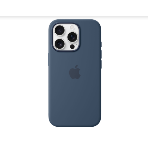 Image 1 of 1.. Refurbished Apple Silicone Fitted Hard Shell Case with MagSafe for iPhone 16 Pro - Denim MYYK3ZM/A