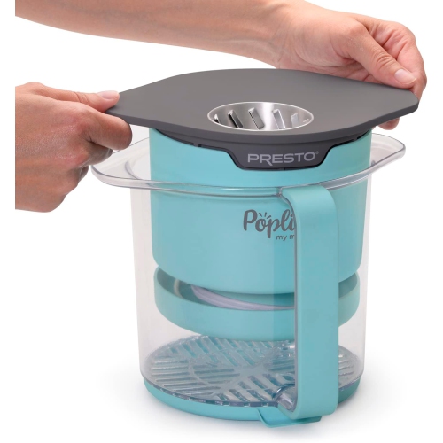 Presto – Machine à maïs soufflé à air chaud My Munch 04811 PopLite, format personnel, 8&nbsp;tasses, bol de service intégré, bleu