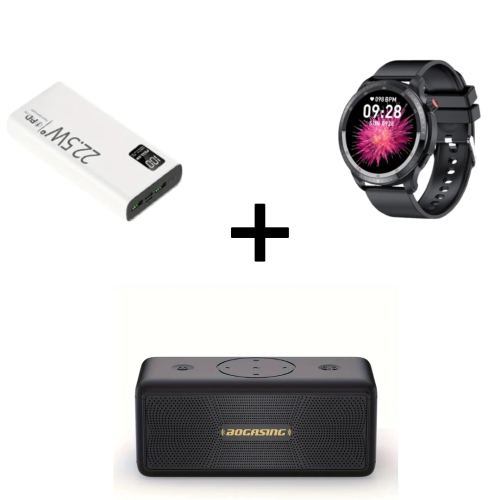 HD Fitness Tracker Smartwatch with Sleep Monitor, 20,000mAh Power Bank, 22.5W Fast Charging, Compatible with Android & iOS, Answer/Make Calls, 100+