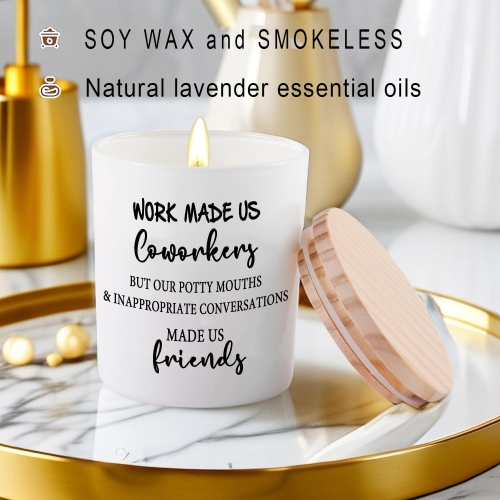 Cadeaux pour femmes Funny Cool Co Worker Cadeaux pour Noël Bougies de soya uniques parfumées lavande