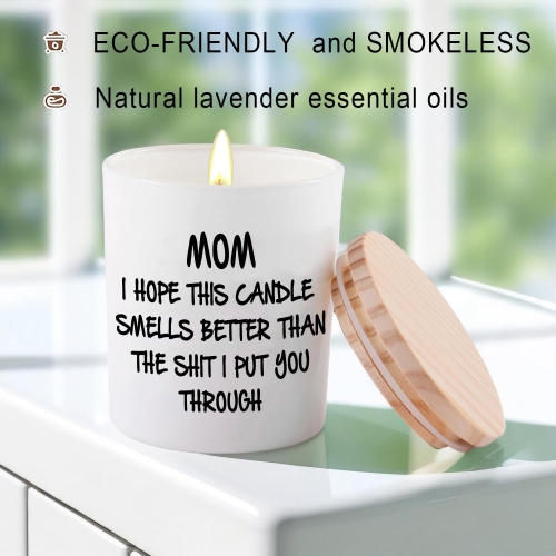 Candles Gifts for Mom from Daughter or Son Funny Cool Unique Christmas Mothers Day Birthday Gifts for Mom Lavender Scented Soy Candle I Hope This