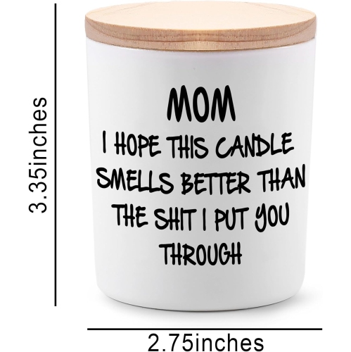 Candles Gifts for Mom from Daughter or Son Funny Cool Unique Christmas Mothers Day Birthday Gifts for Mom Lavender Scented Soy Candle I Hope This