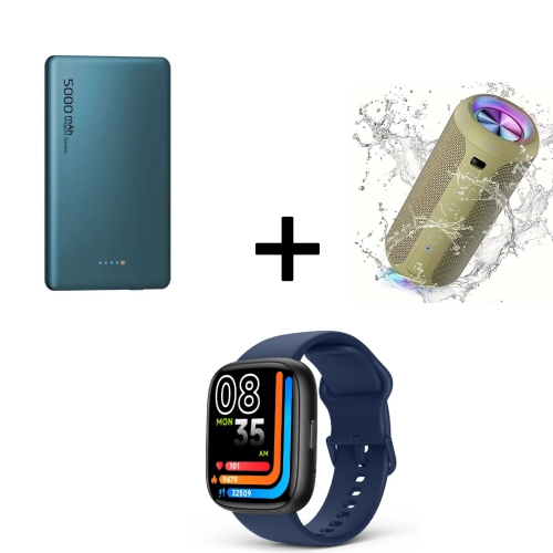 Outdoor Speaker, 24W Sound, Wireless 5.3, Smartwatch with 1.83" Display, Alexa, 100 Sport Modes, and 5000mAh Magnetic Power Bank