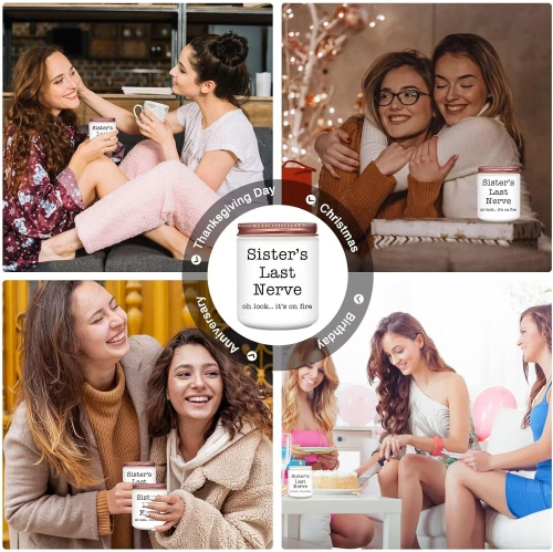 Cadeaux de soeur à domicile pour femmes, idées cadeaux d'anniversaire pour la fête des mères de Noël, bougies parfumées pour les amis féminins,