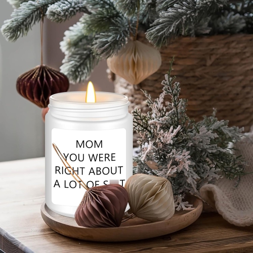 Homsolver Birthday Gifts for Mom from Daughter Son, Christmas Mothers Day Birthday Thanksgiving White Candle for Stepmother Adoptive Mother, Scented