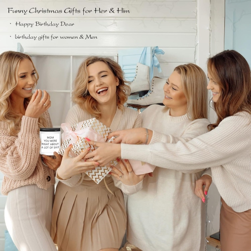 Homsolver Birthday Gifts for Mom from Daughter Son, Christmas Mothers Day Birthday Thanksgiving White Candle for Stepmother Adoptive Mother, Scented