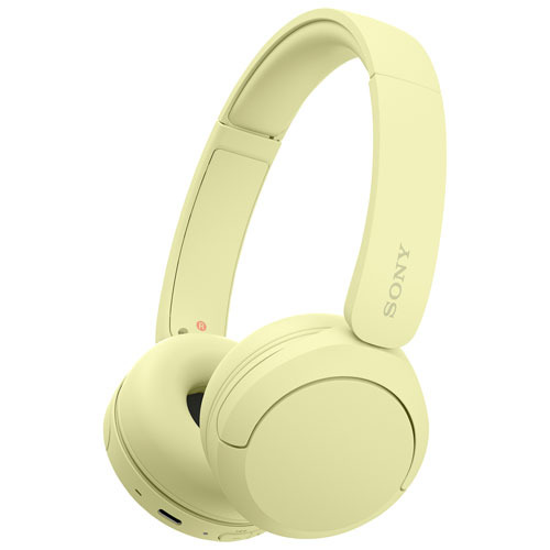 Image 1 de 9.. Casque d'écoute Bluetooth WH-CH520 de Sony avec microphone - Jaune