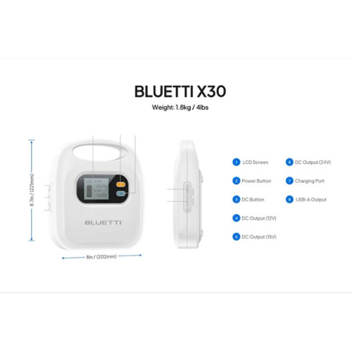 Station d'alimentation portative X30 de BLUETTI - 297 Wh