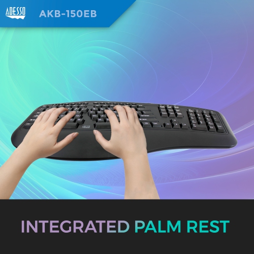Adesso RGB Multimedia Ergonomic Keyboard
