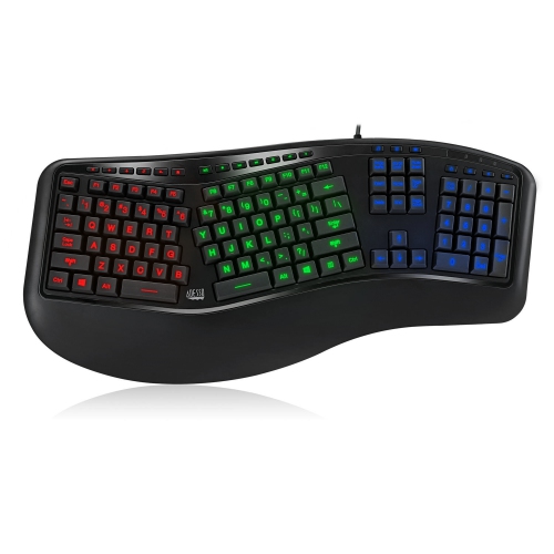 Adesso RGB Multimedia Ergonomic Keyboard