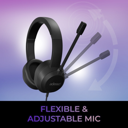 Adesso Xtream P7 USB-C Headset with Copilot Shortcut, Noise Cancellation Microphone