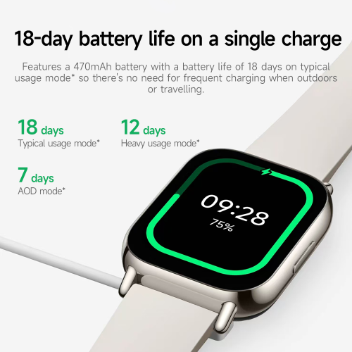 Xiaomi Redmi Watch 5 Lite Smartwatch, 1.96" AMOLED Display, 18-Day Battery, 150+ Sports Modes, 5ATM water resistance, Dual-mic Bluetooth calling, GNSS