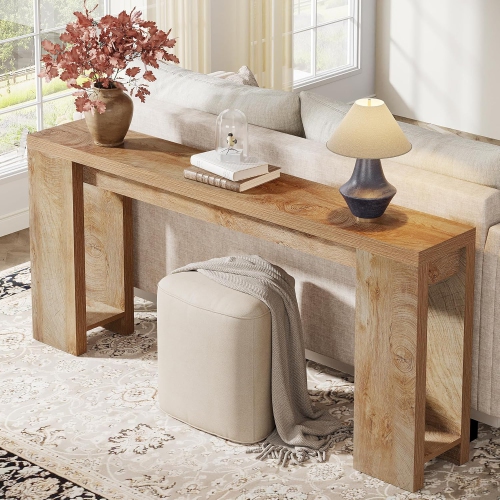 Tribesigns 70.9-Inch Extra Long Console Table, Farmhouse Wood Sofa Table Behind Couch