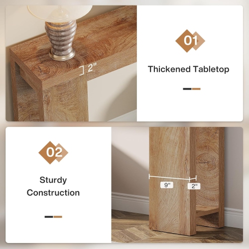 Tribesigns 70.9-Inch Extra Long Console Table, Farmhouse Wood Sofa Table Behind Couch