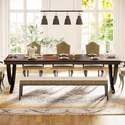 Tribesigns Rectangular Dining Table for 6-8, 78 inch Large Wood Farmhouse Dinner Table