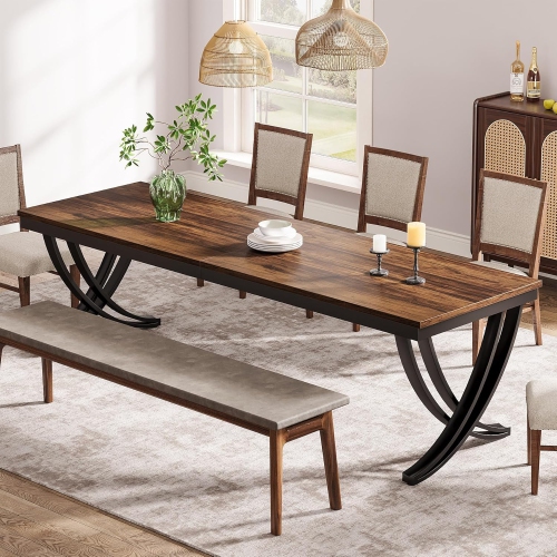 Tribesigns Rectangular Dining Table for 6-8, 78 inch Large Wood Farmhouse Dinner Table