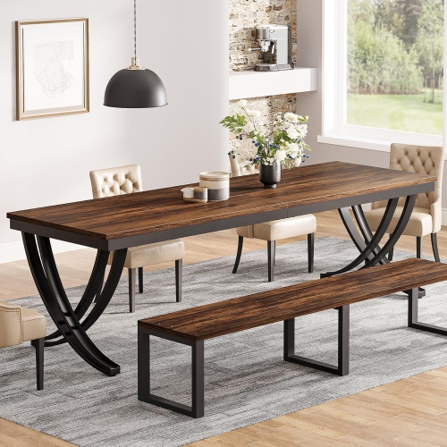 Tribesigns Rectangular Dining Table for 6-8, 78 inch Large Wood Farmhouse Dinner Table
