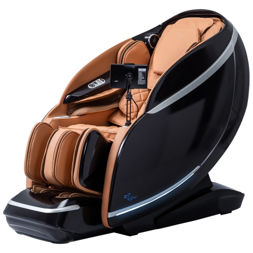 Fauteuil de massage à double mécanisme A688 4D+3D d'Alfine avec commande vocale par IA, étirement de yoga, extension de repose-pieds électrique et
