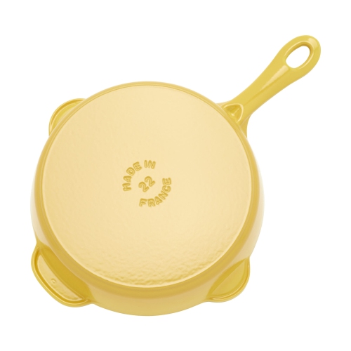 STAUB Pans 22 cm / 8.5 inch Cast Iron Traditional Deep Frypan, Citron