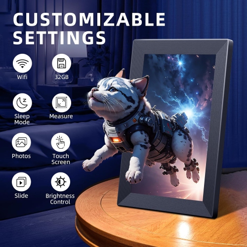 Plimpton Digital Photo Frame WiFi 10.1 inch Smart Digital Picture Frame, 1200x1920 Touch Screen, 32GB Memory, Share Photos Instantly from Anywhere