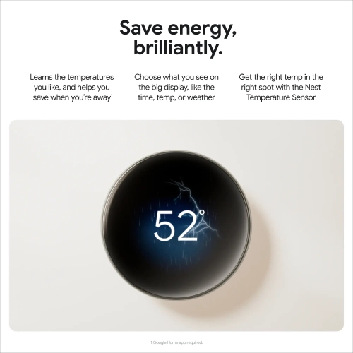 Google Nest Learning Thermostat (4th gen) with Nest Temperature Sensor (2nd gen) - Polished Silver by GOOGLE - Refurbished condition - Image 2