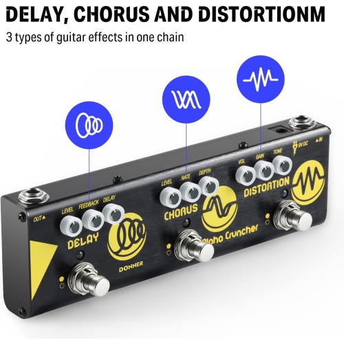 Boîte ouverte - Pédale de guitare à effets multiples Alpha Cruncher 3 de Donner