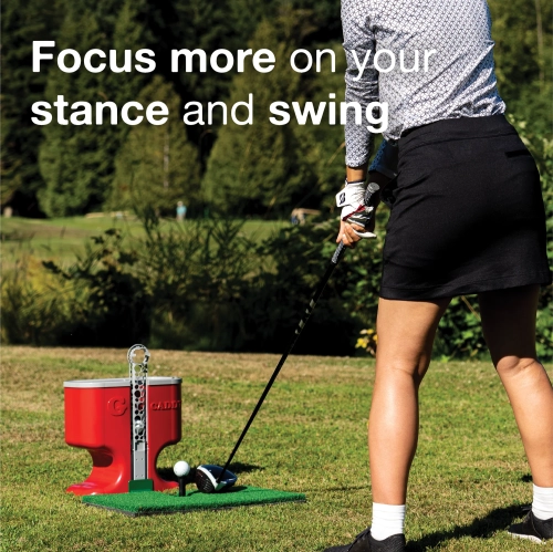 Gravity Caddy: Fully Automatic Premium Golf Ball Dispenser to Practice Indoor & Outdoor - Non-Electric Tee Up Machine - Golf Accessories for Men - No