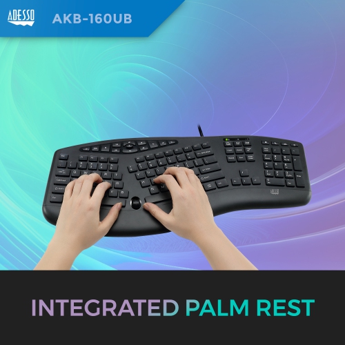 Adesso TruForm 160 Multimedia Ergonomic Keyboard with Scroll Wheel, Canadian French/English 104 Key Layout