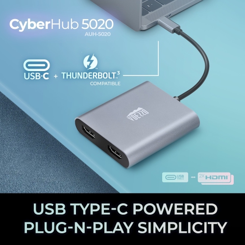Adesso USB-C to Dual HDMI Adapter, 4K, 60Hz