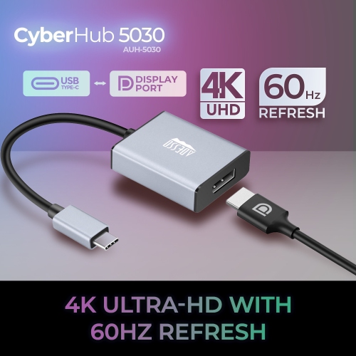 Adesso CyberHub 5030 USB-C to Display Port Adapter