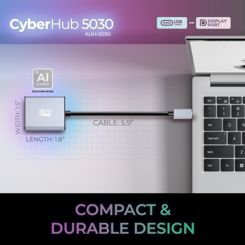 Adesso CyberHub 5030 USB-C to Display Port Adapter