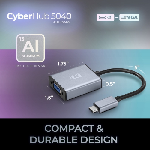 Adesso CyberHub 5040 USB-C to VGA Adapter