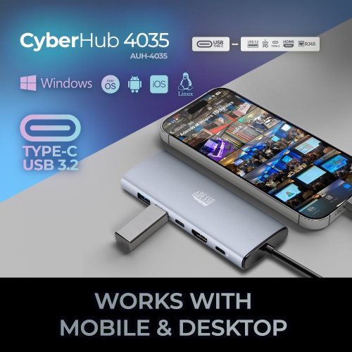 Adesso CyberHub 4035 USB-C 6-in-1 Docking Station