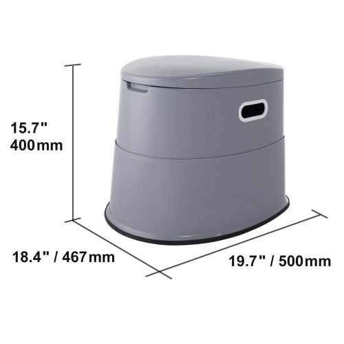 VEVOR 1.3 Gal Portable Toilet for Camping, Porta Potty with Detachable Inner Bucket & Removable Paper Holder, Commode with Dual Lids, Travel Toilet
