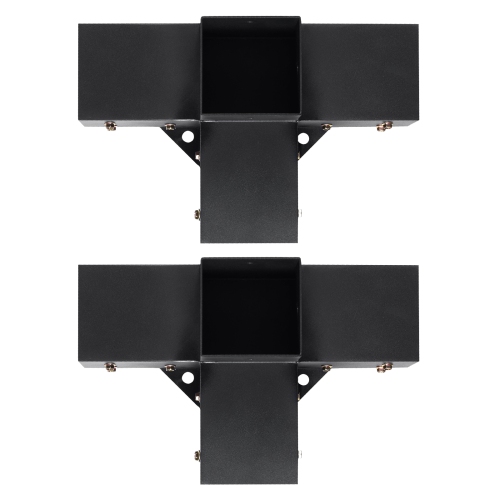 VEVOR 4"x 4"Pergola Bracket Kit(Inner Size 3.6x3.6), 2pcs 4-Way Heavy Duty Corner Bracket Woodworks DIY Post Base Kit, Easy Installation Wooden Beams