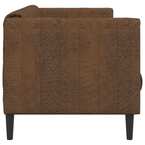 vidaXL Sofa 2-Seater Brown Faux Suede Leather