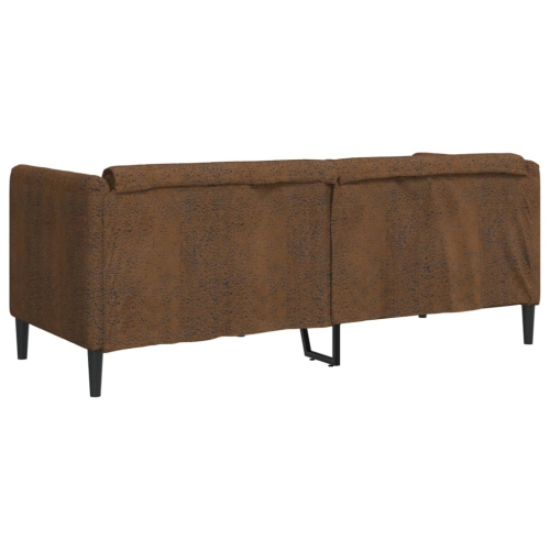 vidaXL Sofa 2-Seater Brown Faux Suede Leather
