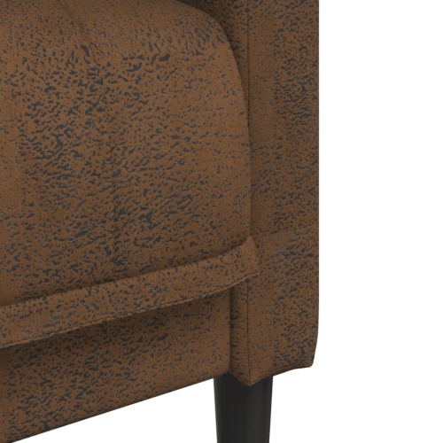 vidaXL Sofa 2-Seater Brown Faux Suede Leather