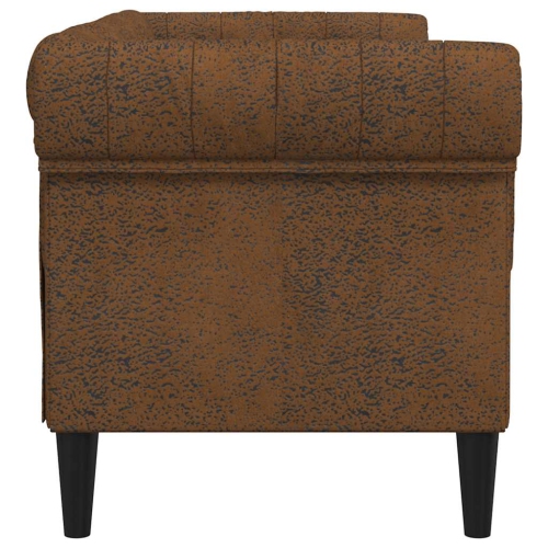 vidaXL Chesterfield Sofa 2-Seater Brown Fabric