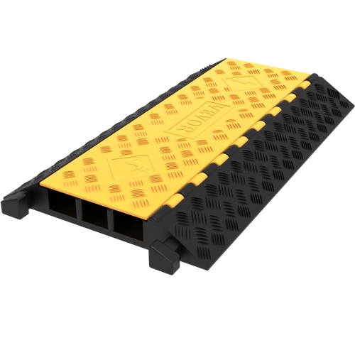 Protecteur de câble en caoutchouc VEVOR à 3 canaux, 2 rampe de protection durable de 2,3 cordon pour les entrées de garage, capacité 6600&nbsp;lb