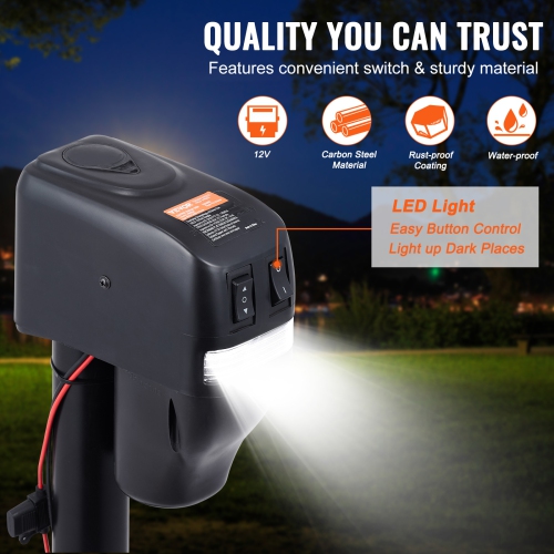 VEVOR 4000 lbs Electric Trailer Jack, Power Tongue Jack, 9.84"-33.85" Electric Tongue Jack with Waterproof Cover for Lifting RV Trailer, Horse