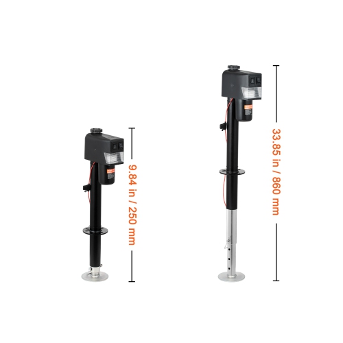 VEVOR 3500 lbs Electric Trailer Jack, Power Tongue Jack, 9.84"-33.85" Electric Tongue Jack with Waterproof Cover for Lifting RV Trailer, Horse