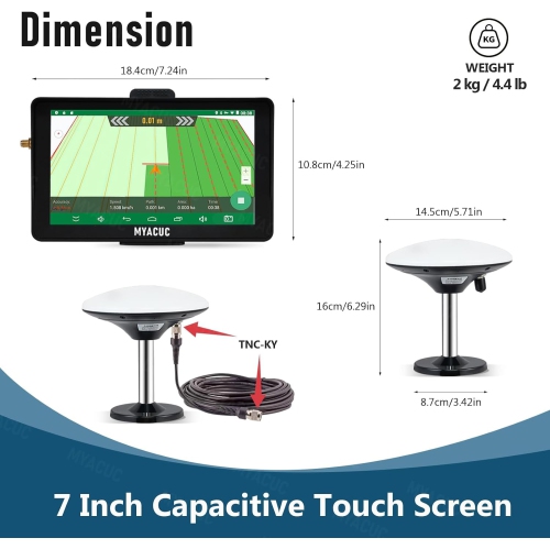 9-Inch Agricultural Tractor GPS Navigator, Harvester GPS Navigator Suitable for Farming Activities