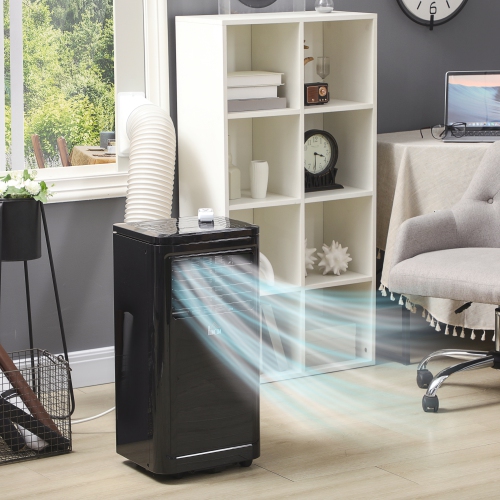 HOMCOM Portable Air Conditioner 8000 BTU, 3-in-1 Mobile AC Unit with Cooling, Dehumidifier, Fan, Remote Control, 24-Hour Timer, Window Mount Kit, 344