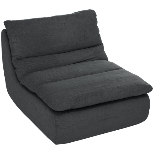 Image 1 of 9.. HOMCOM Foam Sofa with Single Piece Ultra High-Density Foam, Armless Floor Chair, Lazy Floor Sofa Lounge for Living Room, Bedroom and Home Office, Grey