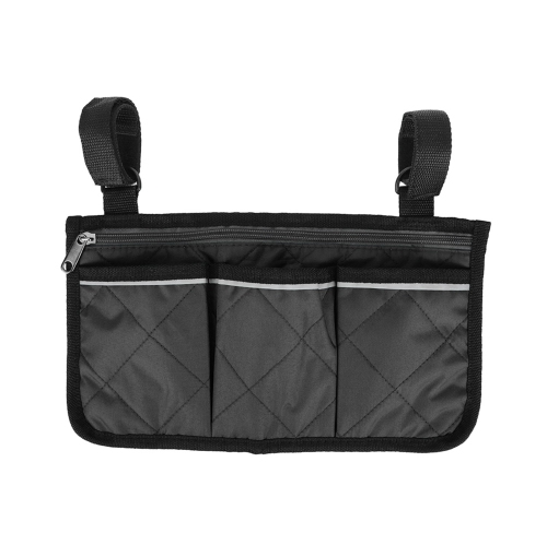 Image 1 of 10.. Multifunctional Wheelchair Scooter Armrest Side Bag Walker Hanging Pouch Storage OrganizerBlack