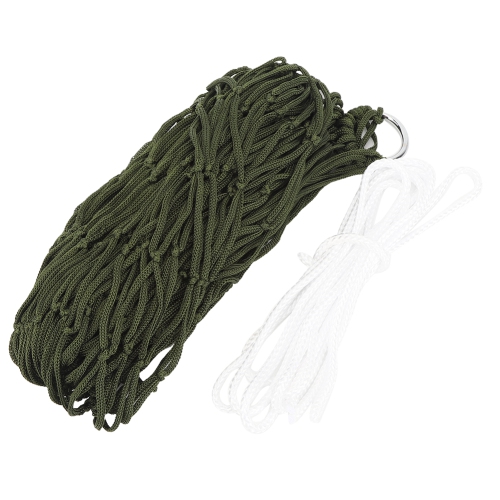 Image 1 of 10.. Outdoor Hammock Mesh Hammock Camping Single Person Simple Nylon Net Hammock with Rope