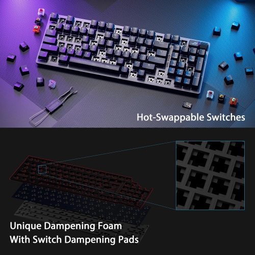 ASUS ROG Strix Scope II 96 Wireless Gaming Keyboard, Tri-Mode Connection, Dampening Foam & Switch-Dampening Pads
