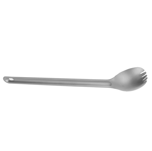 Image 1 of 10.. Lightweight Long Handle Titanium Spork/Spoon Metal Cutlery Set for Outdoor CampingLong Handle Spoon and Fork