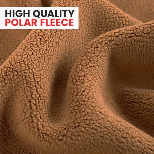 Canadian Linen Polar Fleece Blankets, 90"x90" Queen Size Lightweight Cozy Warm Super Soft Moisture Free Breathable Blankets for All Season AirBnB, Tan